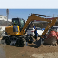 Mini-excavatrice sur roues 5,9T 0,21m³ XE60WD pour projets de construction routière