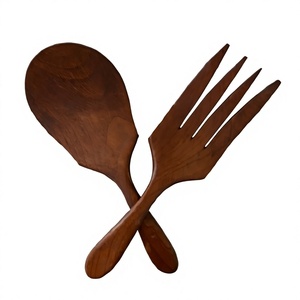 Acacia Wooden Salad <b>Tools</b> 2-Piece Set Eco-Friendly Dishwasher <b>Safe</b> Multifunction American Style for Home & Wedding Tabletop Use - Product Image 1