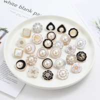 Kancing Plastik Mutiara Emas Berhiaskan Kristal Rhinestone untuk Pakaian, Teknik Pelapisan, Aksesoris Fashion