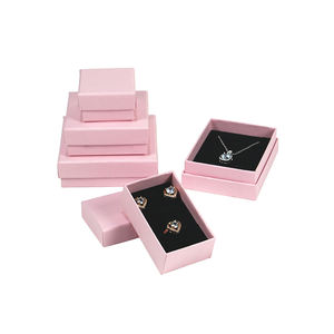 首饰盒定制戒指耳环项链包装纸板小盖和带标志印刷的底盒 - Product Image 1