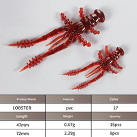 Leurre souple en PVC pour homard et crevettes à longues pattes, 47mm 0.67g 72mm 2.29g, salé et parfumé, pour la pêche au bar, à la truite et en eau douce