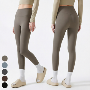 Custom Logo High Waist Yoga <b>Leggings</b> Cross Waistband Stretch Tights Full Length Fitness Pants for <b>Women</b> - Product Image 1
