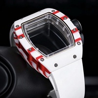 7201 Automatikuhr mit Flyback-Funktion, Skelett-Chronographen-Zifferblatt, lässiges, sportliches Racing-Design, Herrenuhr für den Alltag, Gangreserveanzeige