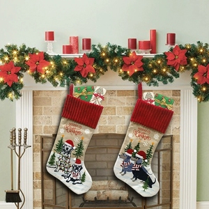 Chaussettes <span class=keywords><strong>de</strong></span> Noël personnalisées avec initiales brodées, décorations <span class=keywords><strong>de</strong></span> vacances en tricot, chaussettes pour cheminée, cadeaux <span class=keywords><strong>de</strong></span> bonbons, décorations festives personnalisées - Product Image 5