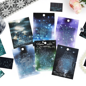 Raindrop Theme Decorative <b>Stickers</b> Self Adhesive PET Journal Decorations 30 Pcs Per <b>Pack</b> for Bullet Journal - Product Image 1