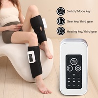 Masseur de jambes électrique à compression d'air avec chaleur et massage par pétrissage, masseur de mollets rechargeable 2000 mAh avec fonction minuterie