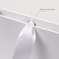 Sacs cadeaux pour petites entreprises, carton blanc personnalisé, logo en feuille d'or, poignées en ruban satiné, sacs de shopping de luxe avec logos