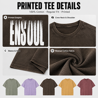 Fabricant de T-shirts Personnalisés Épais et Surdimensionnés pour Hommes, Style Streetwear, 100% Coton, Lavage Acide, Impression Graphique Sérigraphiée