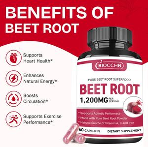 แคปซูลบีทรูท1200มก., ผงบีทรูทอินทรีย์สำหรับผู้ใหญ่, ผลิตภัณฑ์เสริมอาหารสมุนไพรธรรมชาติในแคปซูลมังสวิรัติ - Product Image 2