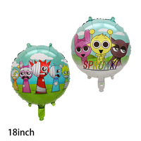 Nouveau jeu de boîte de rythme en peluche Sprunki transfrontalier ballon en aluminium décorations de scène de fête d'anniversaire pour enfants