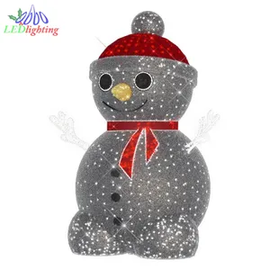 led Pre-Light Snowman Glittering Outdoor Christmas Decoration motif light