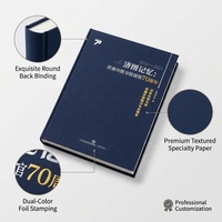 Carnet commémoratif de luxe personnalisé à dos rond, relié en tissu texturé, avec impression élégante sur couverture rigide