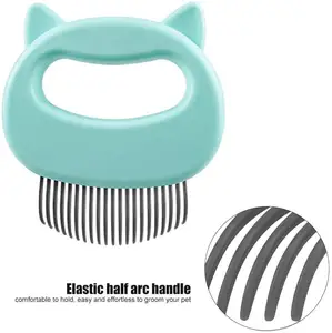 Pet Hair Removal Massaging Shell Comb Soft Deshedding Brush Grooming And Shedding Matted Fur Remover Dematting Tool
