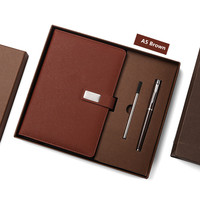 2025 Cahier d'affaires nouveau design de haute qualité avec logo personnalisé Cahier en cuir PU avec stylo à bille dans une boîte pour cadeau