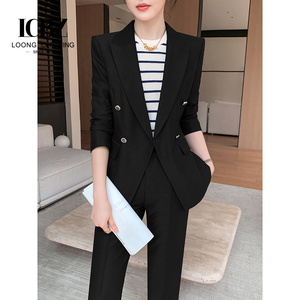 Costume professionnel haut de gamme pour femme, idéal pour le bureau, nouvelle collection printemps-automne, coupe classique, respirant, anti-plis, pour fonctionnaires - Product Image 6