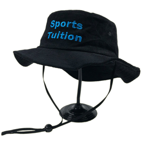 ODM <strong>UK</strong> <strong>Men</strong> Retro Style bob Cap With Rope Custom Embroidery Branded logo Black Sports Boonie Premium String Bucket <strong>Hat</strong> Corduroy - Product Image 1