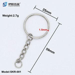 Yiwang พวงกุญแจโลหะเงินขนาด1.5x25มม. พวงกุญแจแบบแยกสำหรับทำมือ - Product Image 3