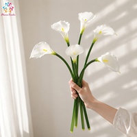 Bunga Calla Lily Buatan dari Karet Lembut, Realistis, Ringan, Anti-Bakteri untuk Dekorasi Rumah & Hotel