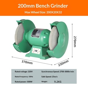 Meuleuse d'établi miniature 220V pour usage domestique avec qualité industrielle robuste, pierre à meuler et collecteur de poussière - Product Image 4