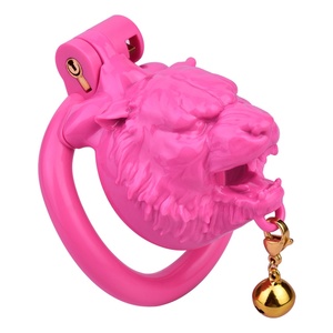 FRRK Strapon Male Chastity Device Animal Beast Head Design Penis Cage pink White Black Chastity Cage Wearable Sex <b>Toys</b> <b>for</b> <b>Men</b> - Product Image 5
