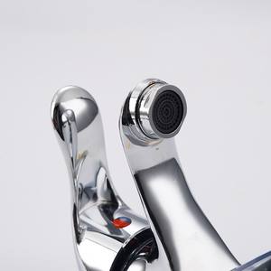 バスルーム2穴デッキマウント流域蛇口ミキサークロームメッキ真 � � 混合冷水温水タップ - Product Image 5