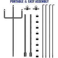 Support de cible en papier réglable robuste LIETU LT-A087 avec 8 pinces, revêtement en poudre, pour la pratique du tir