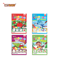 4 paquets de livres de coloriage à l'eau magiques portables pour les tout-petits - Film en papier enduit éducatif réutilisable