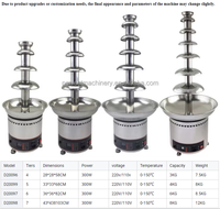 Machine commerciale de fontaine de fondue de chocolat de partie de l'acier inoxydable 6-Tier