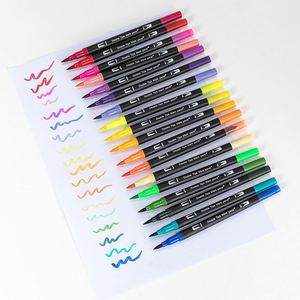 Ensemble de 120 stylos pinceaux à double pointe colorés de haute qualité, stylos à double pointe pour aquarelle, pour enfants d'âge scolaire, marqueurs artistiques à double pointe en métal - Product Image 3
