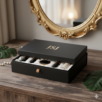 Coffret Cadeau Haut de Gamme pour Enterrement de Vie de Garçon avec Fermeture Magnétique en Carton Rigide Matériaux Recyclés Emballage Noir pour Hommes