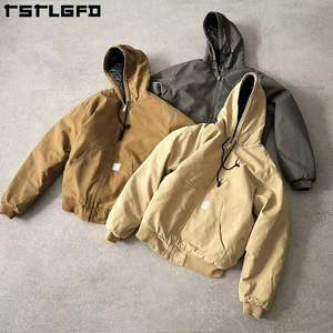 Giacca da Uomo Corta in Tela Duck Pesante <span class=keywords><strong>Oversize</strong></span> con Stampa Mimetica Real Tree, Taglio Squadrato, Effetto Vissuto, Bordo a Taglio Vivo e Stile <span class=keywords><strong>Vintage</strong></span> Personalizzato - Product Image 3