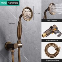 Mitigeur de douche moderne à double poignée avec barre coulissante, en laiton, avec jets de pluie et de corps, ensemble de douche complet
