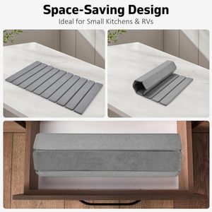 Luxury <b>Foldable</b> Multi-Function Quick Drying Solid Pattern Minimalist Diatomite Stone <b>Bath</b> Mat for Bathroom Comfort - Product Image 3