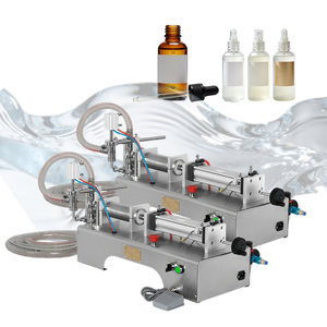 Machine de remplissage de liquide semi-automatique à <span class=keywords><strong>double</strong></span> tête horizontale pneumatique pour flacons de cosmétiques, d'essence, de lotion, de détergent liquide - Product Image 1