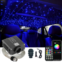 Kit de plafonnier LED mini 16W pour voiture, étoiles scintillantes RGBW à fibres optiques, contrôle vocal/télécommande/application, 500 pièces * 0,03 pouce * 9,8 pieds, pour voiture et camion