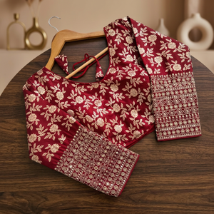 Indian Pakistani Worldwide Ethnic Latest Exclusive Fancy Dhola Silk Sequence Zari Work <b>Readymade</b> <b>Blouse</b> Trendy for Women's Girls - Product Image 2
