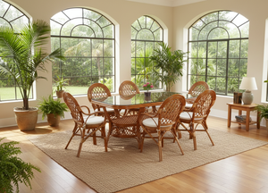 Découvrez l'élégance de l'artisanat indonésien : Ensemble de salle à manger Java avec un design en rotin confortable pour appartements, villas et hôtels - Product Image 5