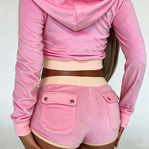 <span class=keywords><strong>Ensemble</strong></span> de survêtement décontracté en <span class=keywords><strong>velours</strong></span> pour femmes grandes tailles, veste courte en <span class=keywords><strong>velours</strong></span>, <span class=keywords><strong>ensemble</strong></span> 2 pièces - Product Image 2