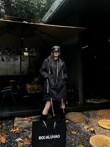 <span class=keywords><strong>Manteau</strong></span> long matelassé à capuche style classique foncé 2025 pour <span class=keywords><strong>homme</strong></span> – Tendance urbaine Hip Hop - Product Image 5