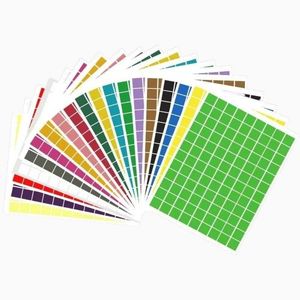 ملصقات مربعة ملونة مقاس 20 مم بحجم A4 للمكاتب والأعمال، قابلة للتخصيص مع ترميز، ملصقات ذاتية اللصق - Product Image 2