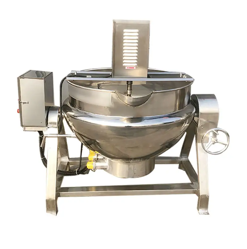 Electric Heating Tilting Jacketed Kettle For Red Bean Paste Caramel Sauce