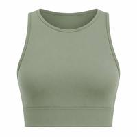 Nouveau Haut Court Femme de Haute Qualité à Col Montant et Dos en O-Ring, avec Anneau Doré et Dos Croisé, Soutien-Gorge de Sport Respirant à Séchage Rapide, Idéal pour le Fitness et les Activités Sportives