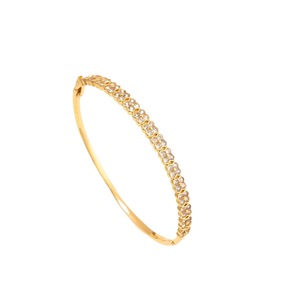 European American Style Zircon <b>Bracelet</b> Flower Pattern Bezel Setting Women's Jewelry Gift 14K Gold <b>White</b> K Zinc Alloy - Product Image 5
