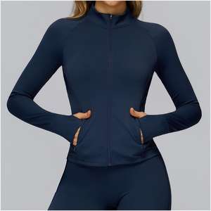 Sweat-shirt Corset Respirant Extensible dans les quatre sens Écologique Séchage rapide Manteau trench pour <span class=keywords><strong>femme</strong></span> Running Sculpt Basic Vente chaude - Product Image 5