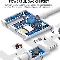 Adaptateur audio numérique 2 en 1, de Type C à 3.5mm, câble convertisseur, écouteurs et chargeur