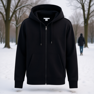 เสื้อฮู้ดผู้ชายแบบมีซิป The Perfumist Llc ทรงปกติ ผ้าฝ้าย 100% สีพื้น สวมใส่สบายสำหรับฤดูหนาว บริการ OEM - Product Image 2