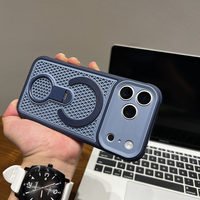 Coque de téléphone colorée bicolore à refroidissement cellulaire pour iPhone 17 Pro Max, compatible iPhone 16 15 14 13 12, avec support magnétique rotatif