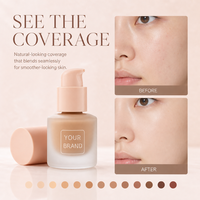 Fond de Teint Liquide Matifiant Anti-Brillance Waterproof Effet Flou Naturel Effet Verre Givré Maquillage Quotidien Marque Privée