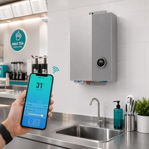 Chauffe-eau électrique commercial sans réservoir 36 kW 240 V avec application Wi-Fi intelligente et vanne de contrôle de débit intégrée pour eau chaude instantanée multipoints - Product Image 1