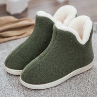 Bottes d'intérieur hautes pour femmes, chaudes, doublées de polaire, confortables, pour l'hiver
